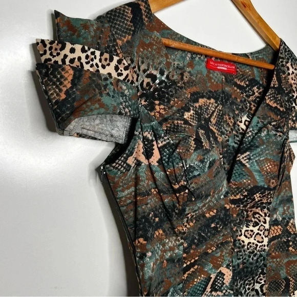 Lucca Vasconcellos Brazilian Designer Animal Print Ruffle Dress - Picture 4 of 10